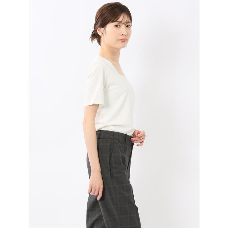シルケットポンチ クルーネック半袖Tシャツ | TAKA-Q WOMEN | 詳細画像4 