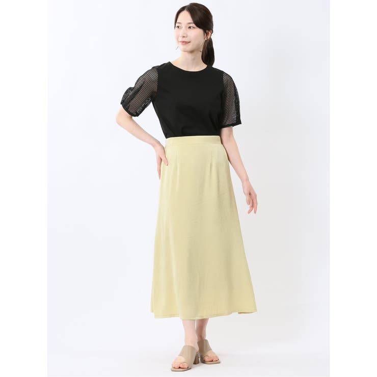 レース切替 クルーネック 半袖プルオーバー | TAKA-Q WOMEN | 詳細画像15 