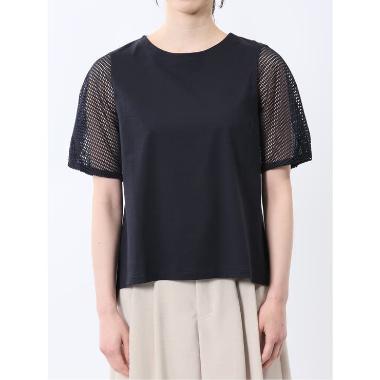 レース切替 クルーネック 半袖プルオーバー | TAKA-Q WOMEN | 詳細画像26 