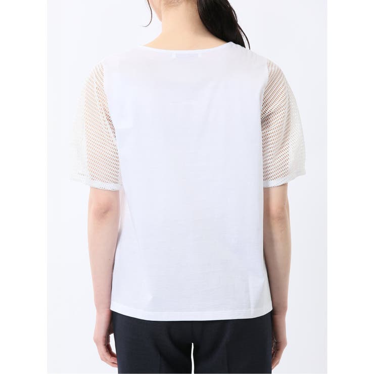 レース切替 クルーネック 半袖プルオーバー | TAKA-Q WOMEN | 詳細画像8 