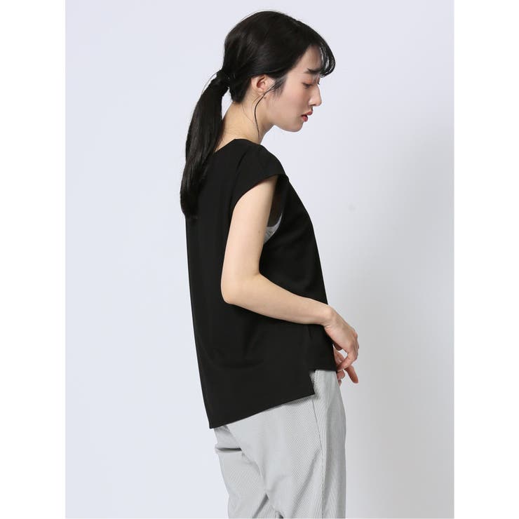 接触冷感 フェイクパール付きプルオーバー | TAKA-Q WOMEN | 詳細画像4 