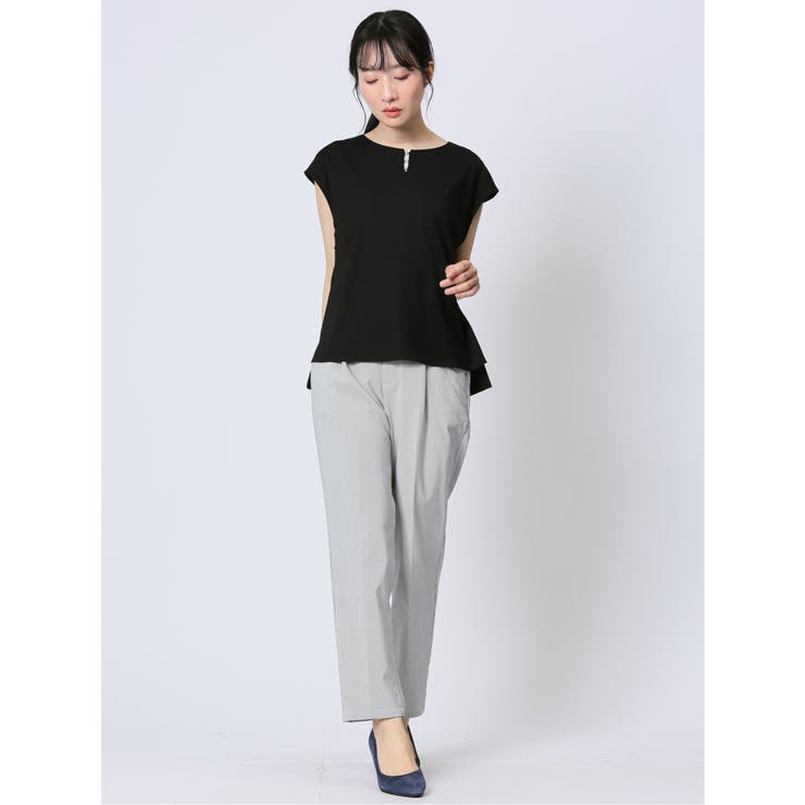 接触冷感 フェイクパール付きプルオーバー | TAKA-Q WOMEN | 詳細画像5 