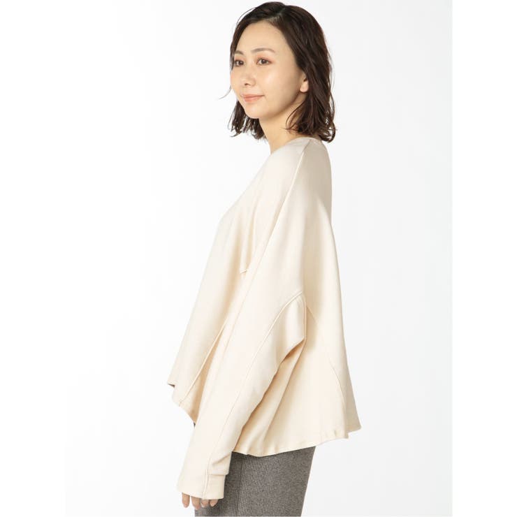 裏毛サイド切替 クルーネック ゆるプルオーバー | TAKA-Q WOMEN | 詳細画像3 