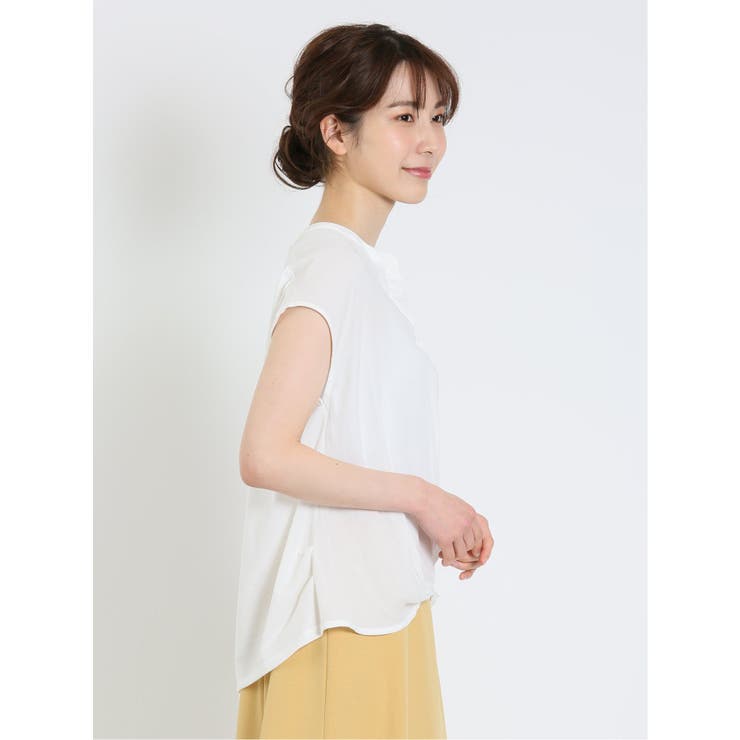 マーブルワルツ/MARBLE WALTS ハイブリッド 抜き衿半袖プルオーバー | TAKA-Q WOMEN | 詳細画像4 