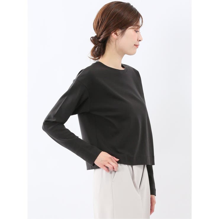 クロップド クルーネック長袖Ｔシャツ | TAKA-Q WOMEN | 詳細画像13 
