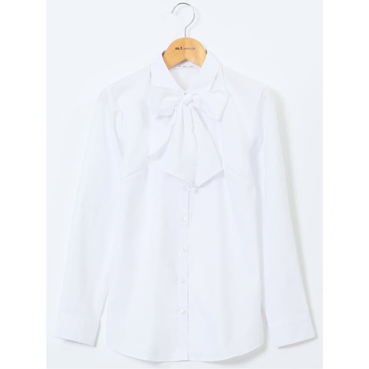 うれしい高機能 リボン脱着 長袖シャツ | TAKA-Q WOMEN | 詳細画像1 