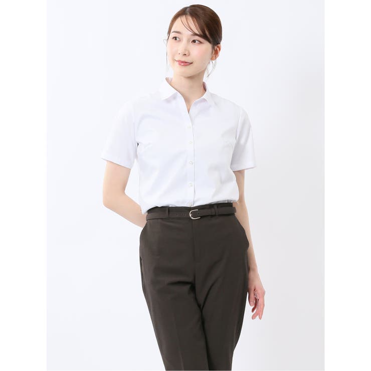 嬉しい機能 スキッパー 半袖シャツ | TAKA-Q WOMEN | 詳細画像1 