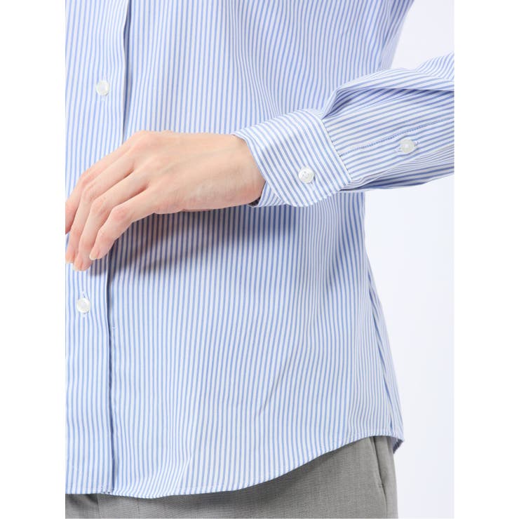 嬉しい機能 レギュラーカラー 長袖シャツ ストライプ | TAKA-Q WOMEN | 詳細画像10 