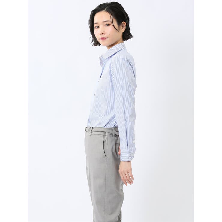 嬉しい機能 レギュラーカラー 長袖シャツ ストライプ | TAKA-Q WOMEN | 詳細画像2 