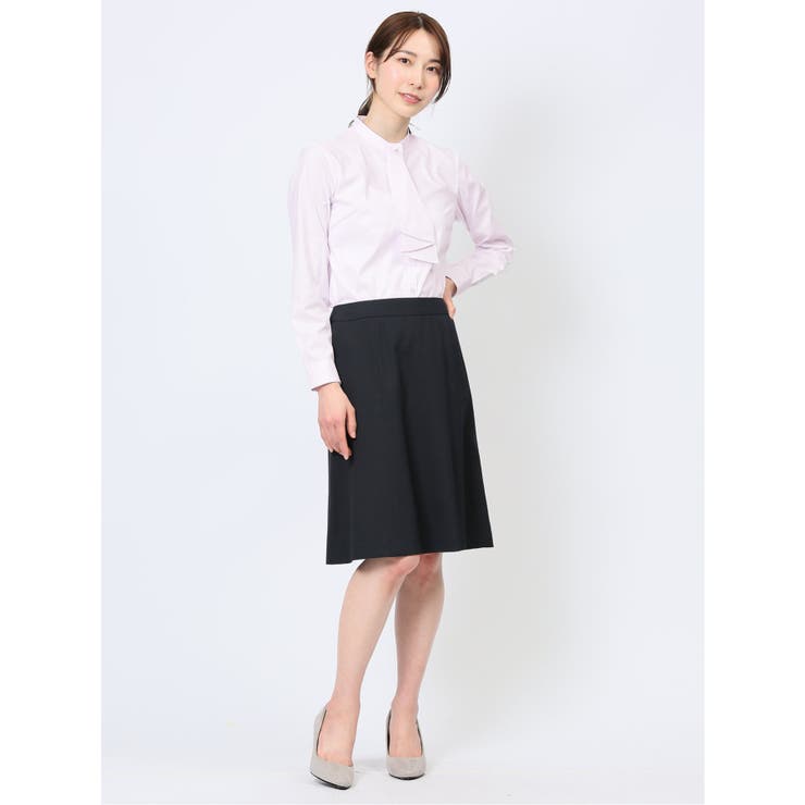 透け防止 形態安定 ボウタイ脱着 長袖シャツ | TAKA-Q WOMEN | 詳細画像16 