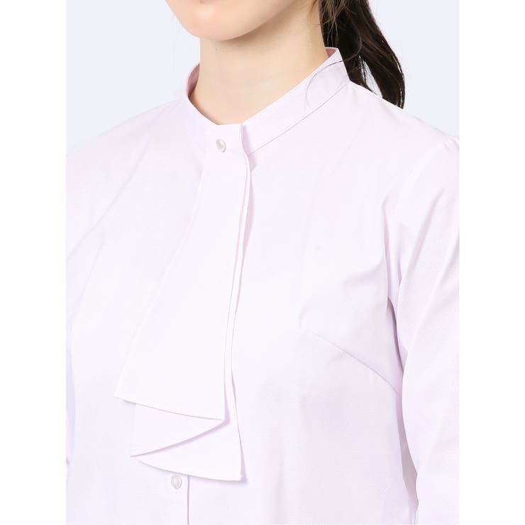 透け防止 形態安定 ボウタイ脱着 長袖シャツ | TAKA-Q WOMEN | 詳細画像20 
