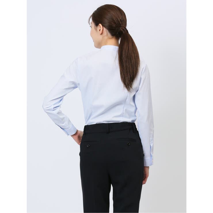 透け防止 形態安定 ボウタイ脱着 長袖シャツ | TAKA-Q WOMEN | 詳細画像24 