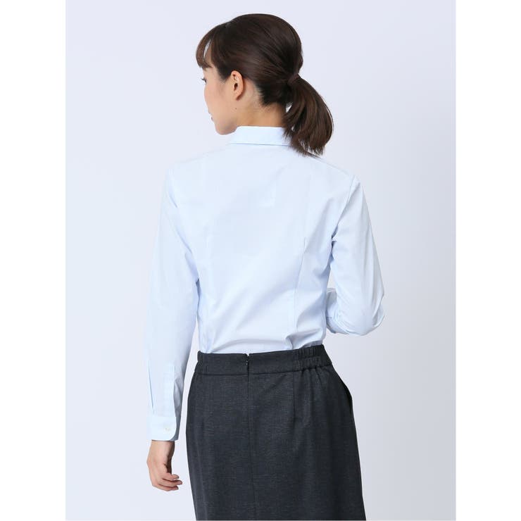 【WEB限定】形態安定ストレッチ ギャザースキッパー長袖シャツ | TAKA-Q WOMEN | 詳細画像19 