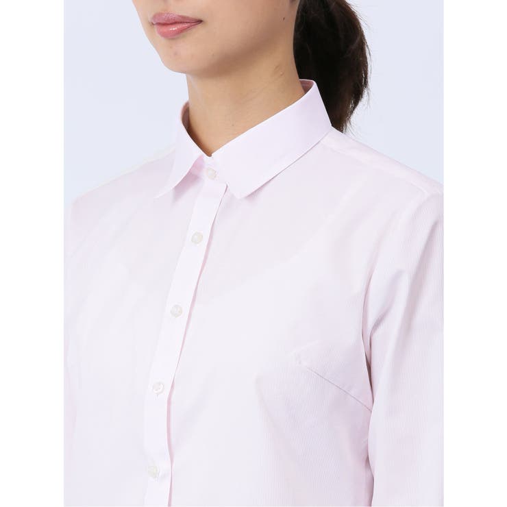 【WEB限定】形態安定ストレッチ レギュラーカラー長袖シャツ | TAKA-Q WOMEN | 詳細画像16 