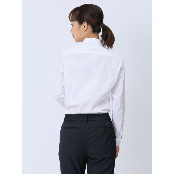 【WEB限定】形態安定ストレッチ レギュラーカラー長袖シャツ | TAKA-Q WOMEN | 詳細画像3 