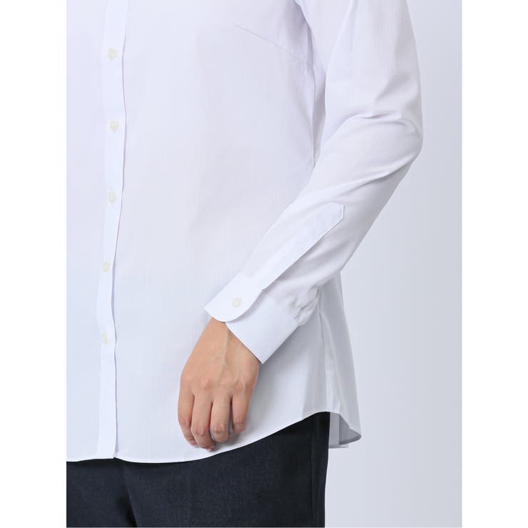 【WEB限定】形態安定ストレッチ レギュラーカラー長袖シャツ | TAKA-Q WOMEN | 詳細画像9 
