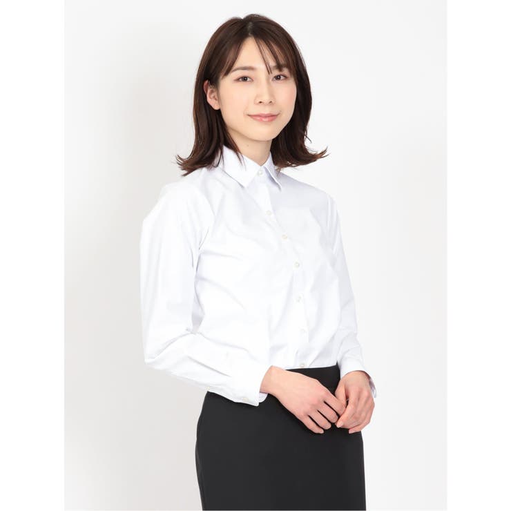 透け防止 形態安定 レギュラーカラー 長袖シャツ | TAKA-Q WOMEN | 詳細画像1 