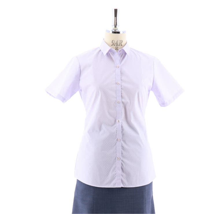 イージーケア チェック柄 レギュラーカラー半袖シャツ | TAKA-Q WOMEN | 詳細画像1 