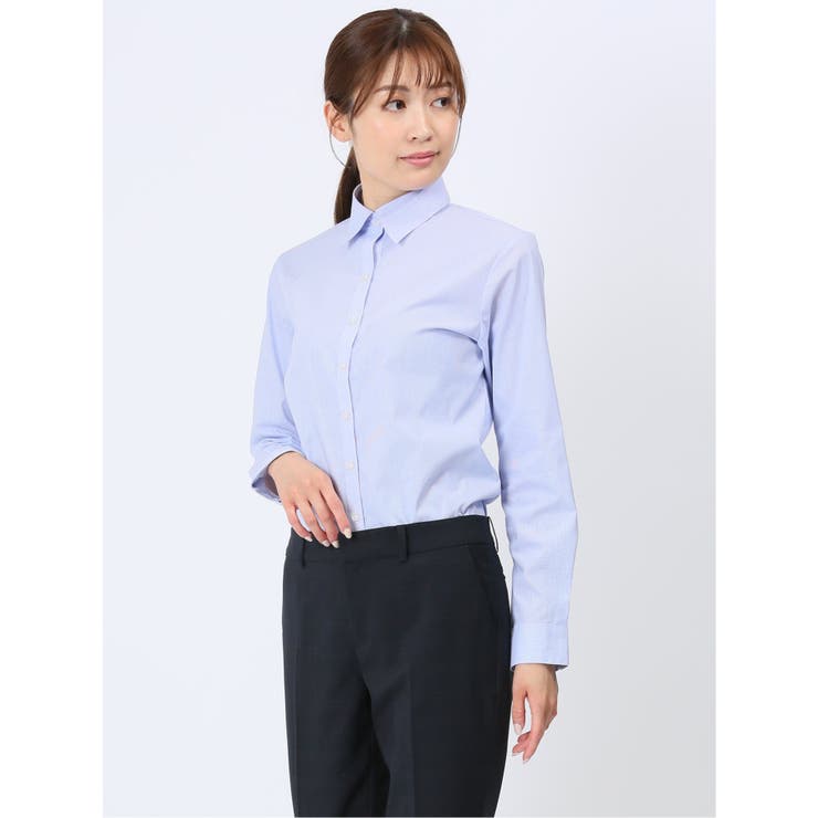透け防止 形態安定 レギュラーカラー 長袖シャツ | TAKA-Q WOMEN | 詳細画像1 