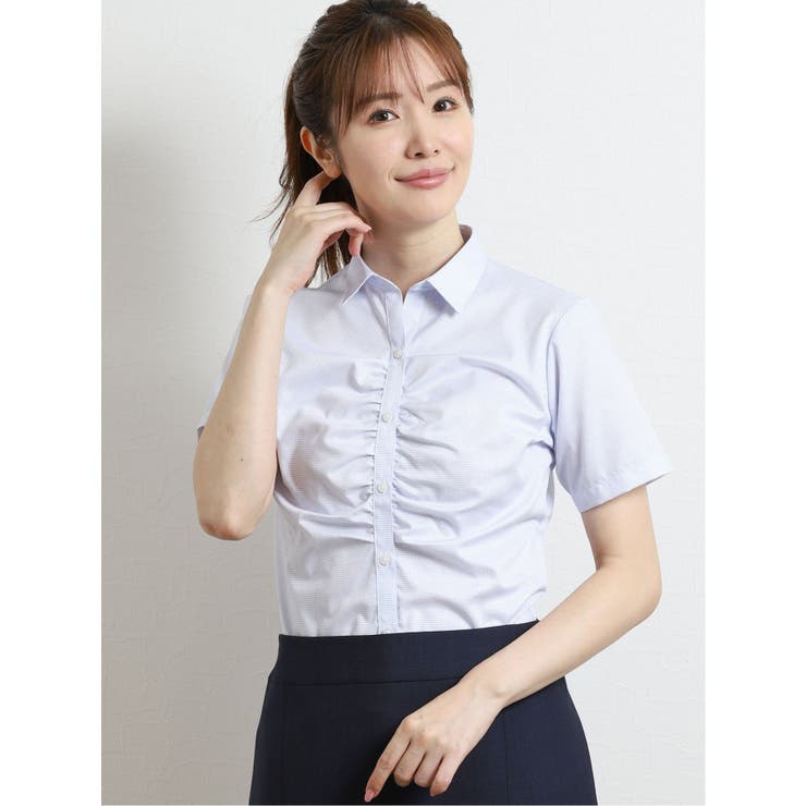 【新品タグ付き！ANAYI お袖ふっくらギャザー衿つきシャツ】 Amazon | [二力] アロハシャツ レディース 半袖 シャツ 夏着 総