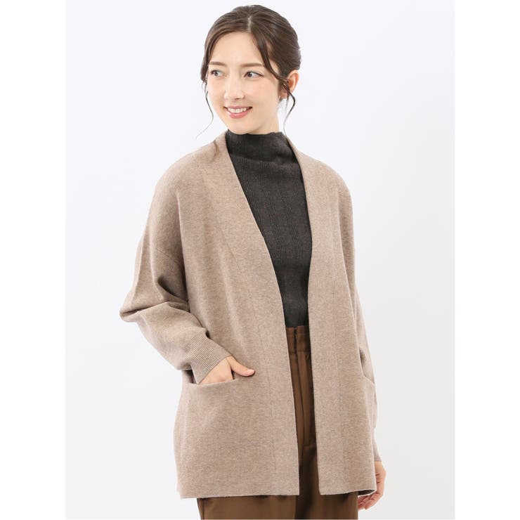 30茶 | ウォッシャブル トッパーニットコーディガン | TAKA-Q WOMEN