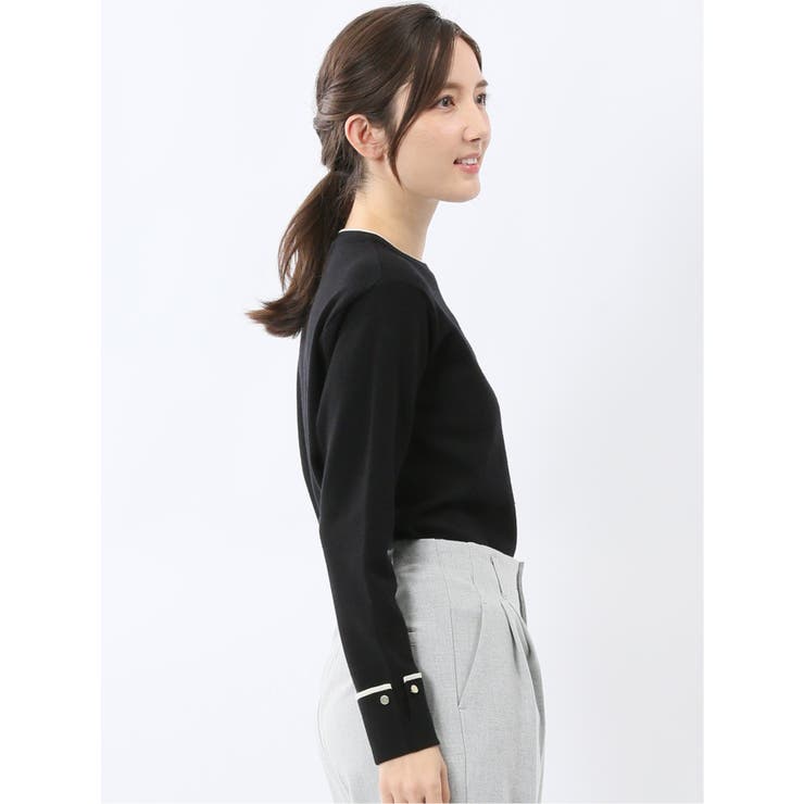 ハンドウォッシャブル 配色カフス クルーニットプルオーバー | TAKA-Q WOMEN | 詳細画像16 