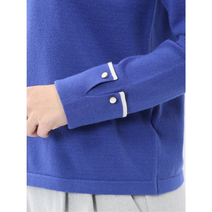 ハンドウォッシャブル 配色カフス クルーニットプルオーバー | TAKA-Q WOMEN | 詳細画像34 