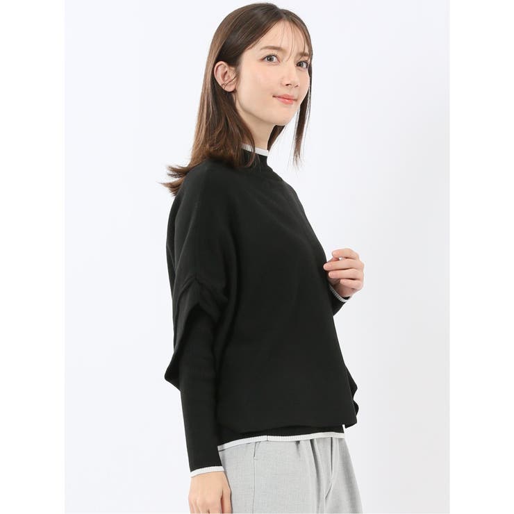 ハンドウォッシャブル ドルマン&リブハイネック ニットアンサンブル | TAKA-Q WOMEN | 詳細画像4 