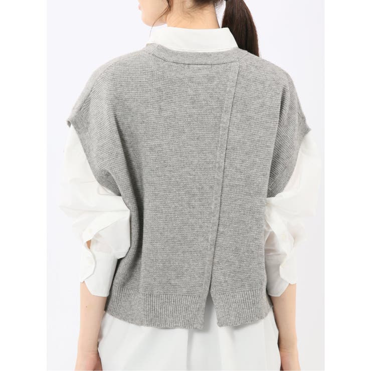 ウォッシャブル 地柄 バックスリット ニットベスト | TAKA-Q WOMEN | 詳細画像8 