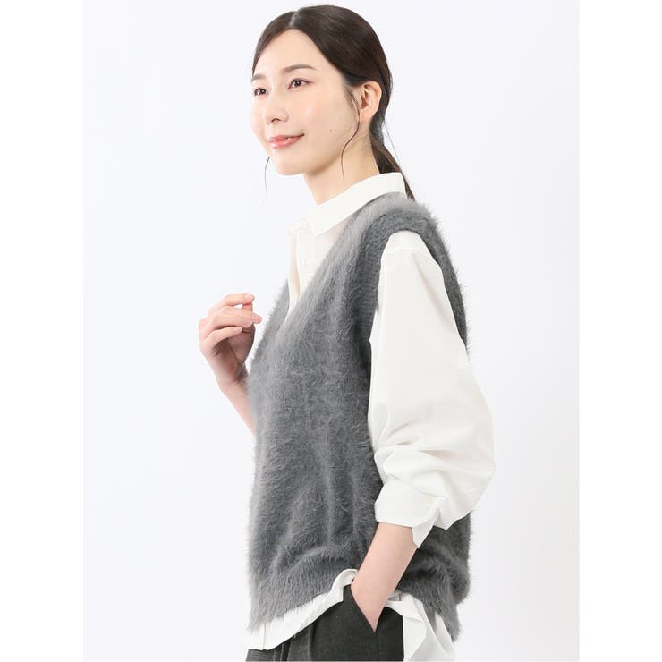 ハンドウォッシャブル フェザー Vネック ニットベスト | TAKA-Q WOMEN | 詳細画像11 