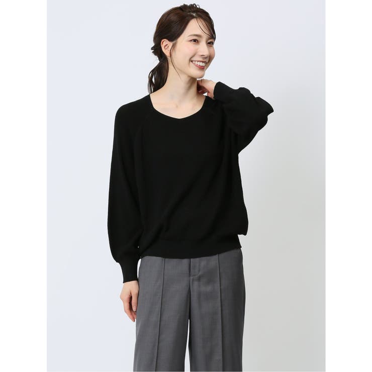 畦 Vネック ニットプルオーバー | TAKA-Q WOMEN | 詳細画像1 