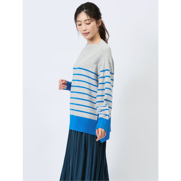 ボーダー ボトルネック ニットプルオーバー | TAKA-Q WOMEN | 詳細画像15 