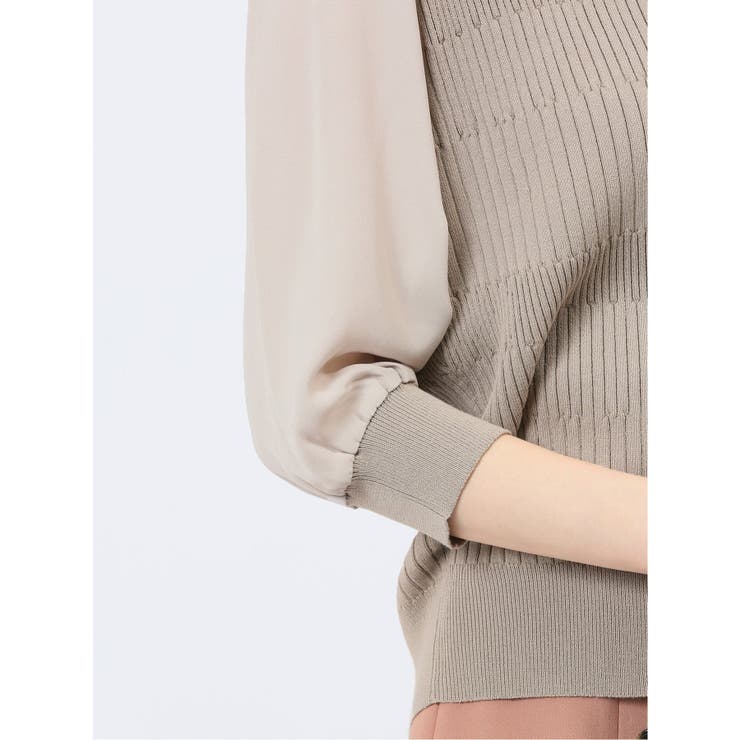 7分袖ジョーゼット リブニットプルオーバー | TAKA-Q WOMEN | 詳細画像10 
