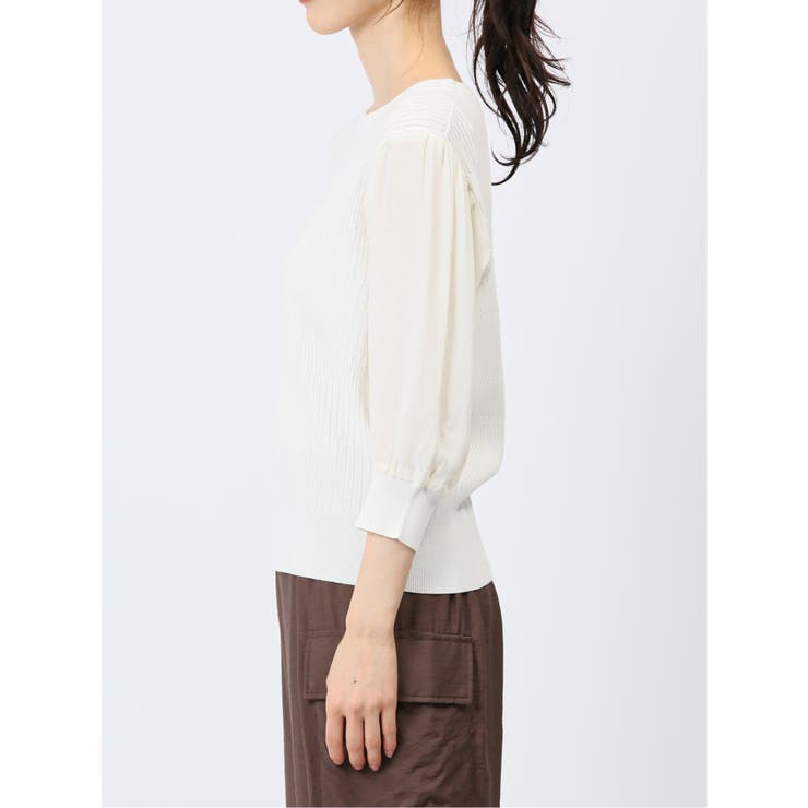 7分袖ジョーゼット リブニットプルオーバー | TAKA-Q WOMEN | 詳細画像16 