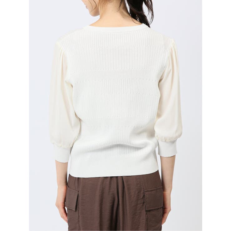 7分袖ジョーゼット リブニットプルオーバー | TAKA-Q WOMEN | 詳細画像17 