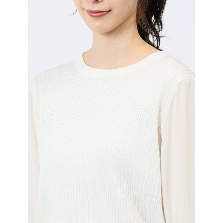 7分袖ジョーゼット リブニットプルオーバー | TAKA-Q WOMEN | 詳細画像18 