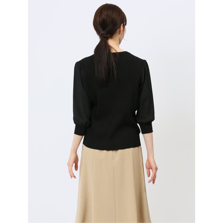7分袖ジョーゼット リブニットプルオーバー | TAKA-Q WOMEN | 詳細画像22 