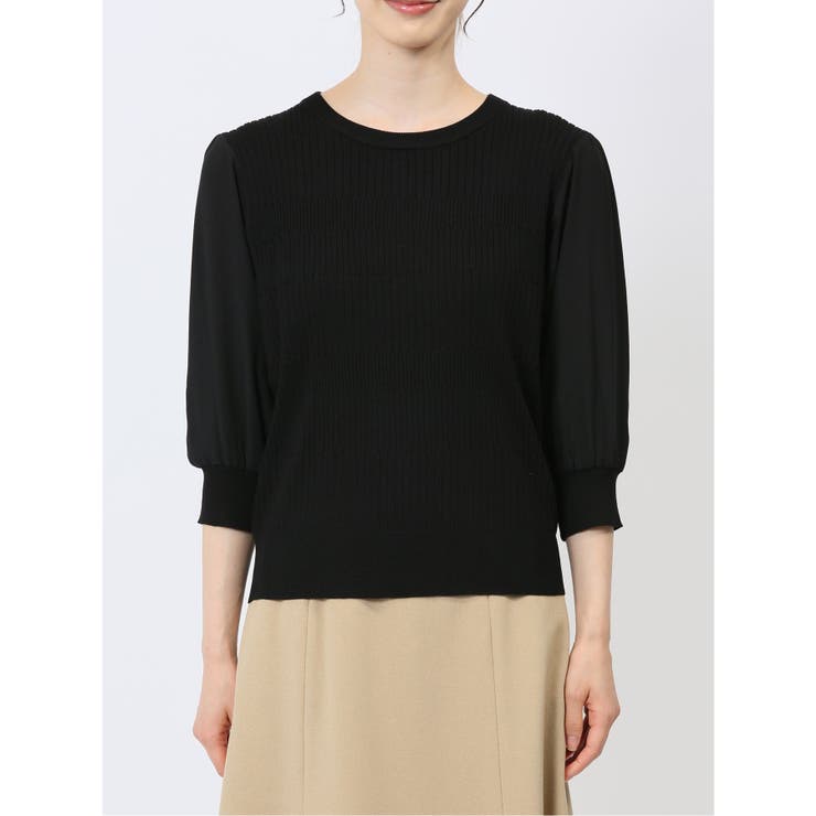 7分袖ジョーゼット リブニットプルオーバー | TAKA-Q WOMEN | 詳細画像24 