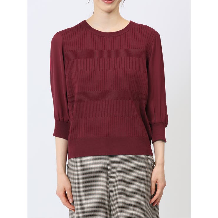 7分袖ジョーゼット リブニットプルオーバー | TAKA-Q WOMEN | 詳細画像34 