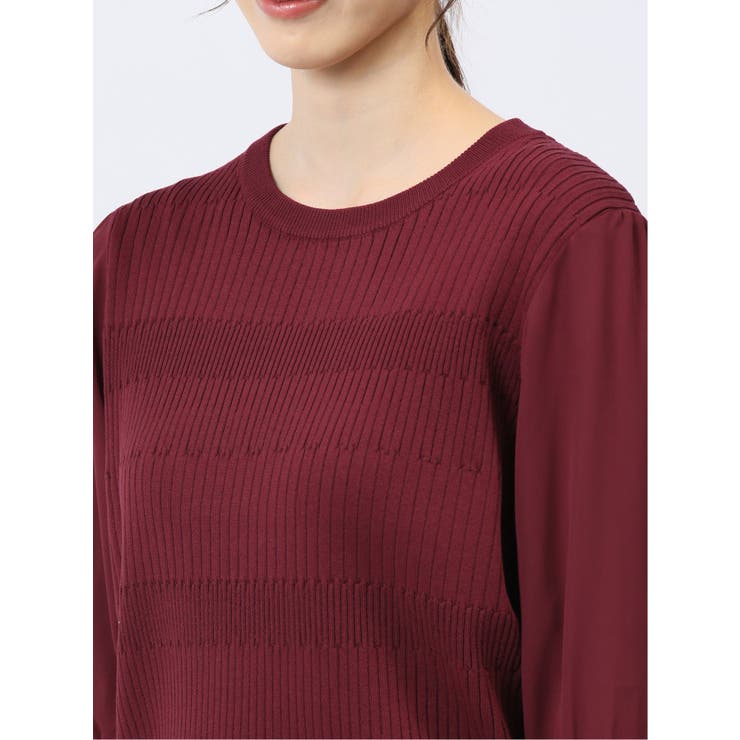 7分袖ジョーゼット リブニットプルオーバー | TAKA-Q WOMEN | 詳細画像37 
