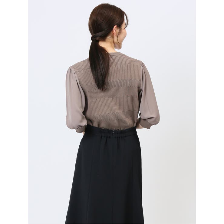 7分袖ジョーゼット リブニットプルオーバー | TAKA-Q WOMEN | 詳細画像41 