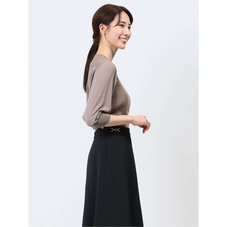 7分袖ジョーゼット リブニットプルオーバー | TAKA-Q WOMEN | 詳細画像42 
