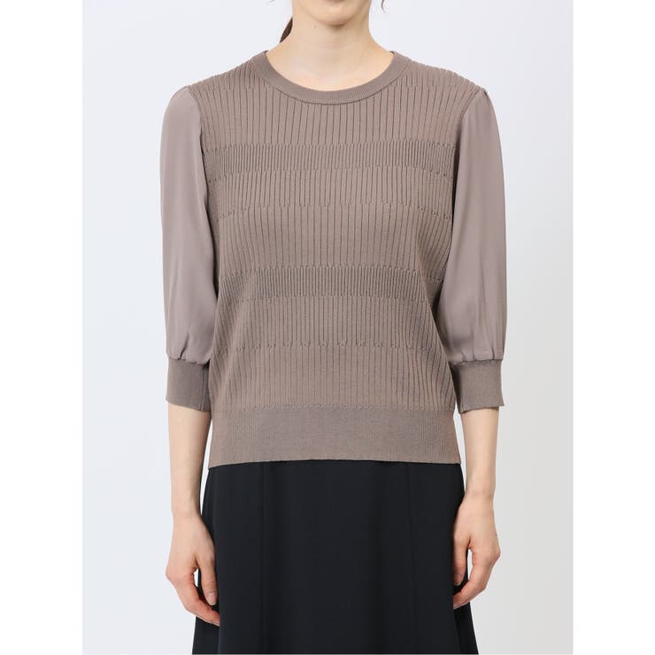7分袖ジョーゼット リブニットプルオーバー | TAKA-Q WOMEN | 詳細画像44 