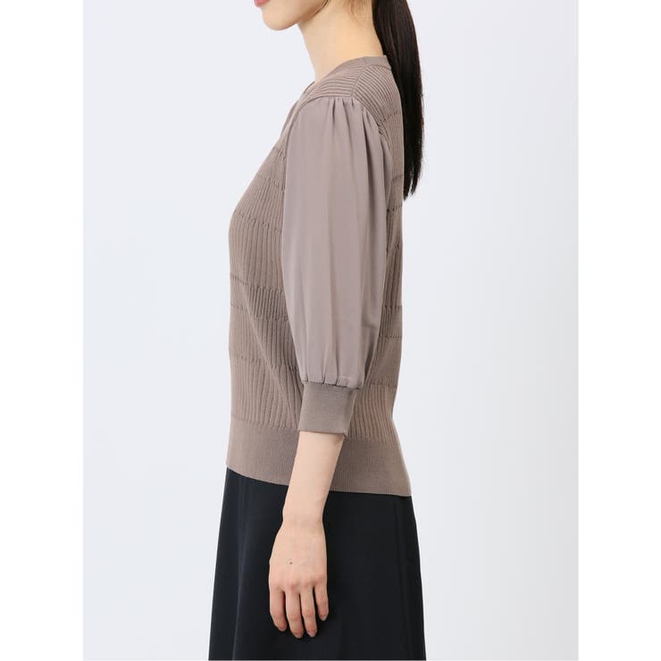 7分袖ジョーゼット リブニットプルオーバー | TAKA-Q WOMEN | 詳細画像45 