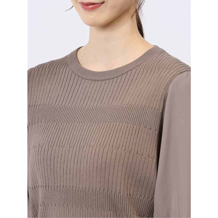 7分袖ジョーゼット リブニットプルオーバー | TAKA-Q WOMEN | 詳細画像47 