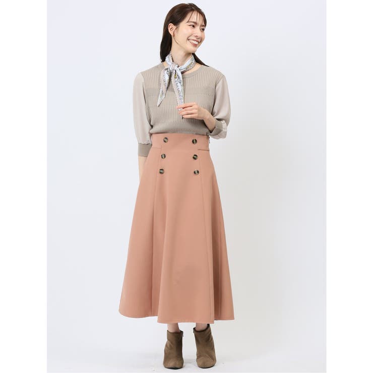 7分袖ジョーゼット リブニットプルオーバー | TAKA-Q WOMEN | 詳細画像5 