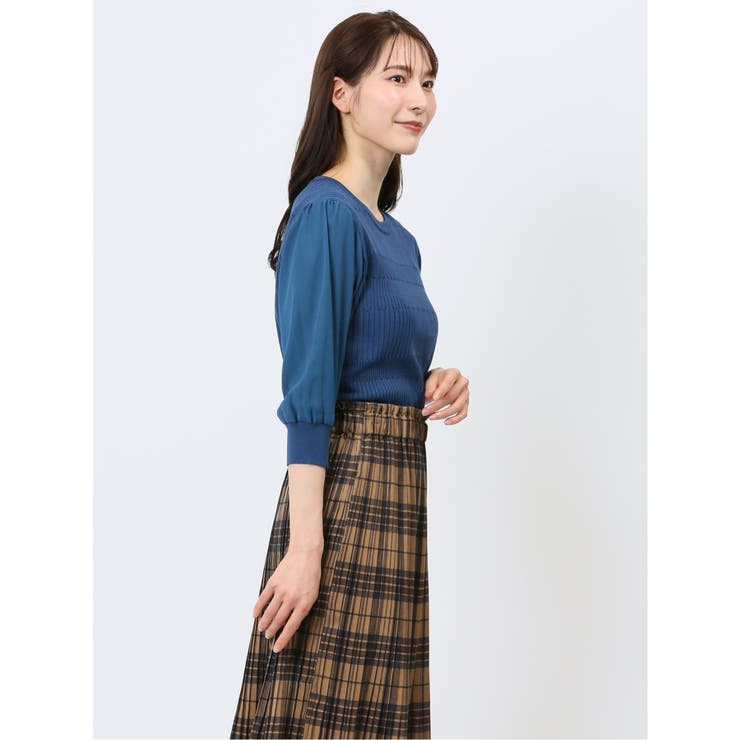 7分袖ジョーゼット リブニットプルオーバー | TAKA-Q WOMEN | 詳細画像52 