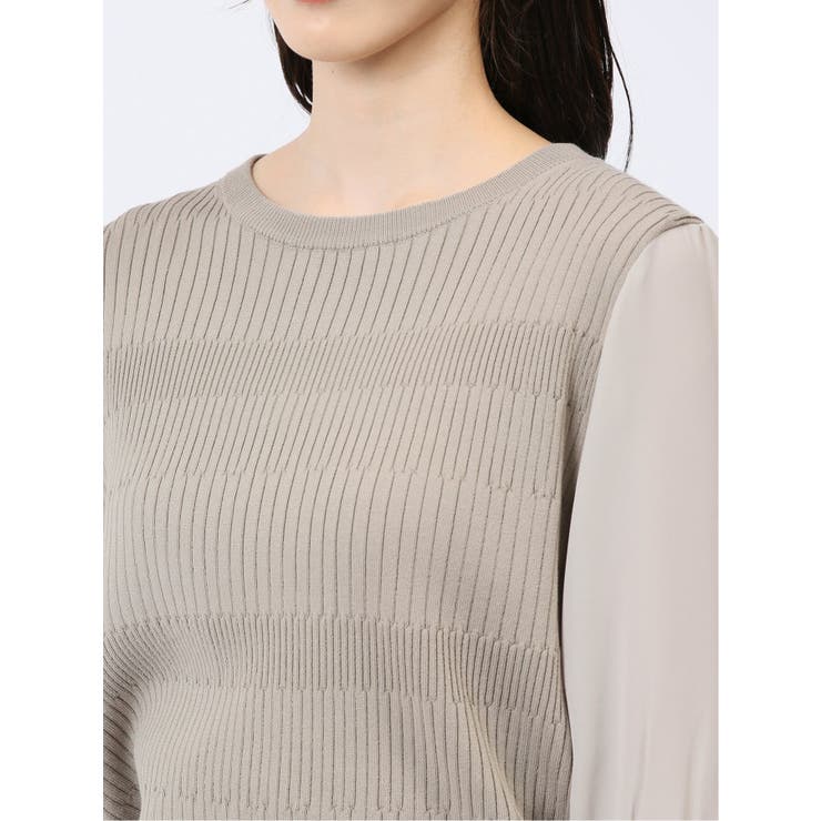 7分袖ジョーゼット リブニットプルオーバー | TAKA-Q WOMEN | 詳細画像9 