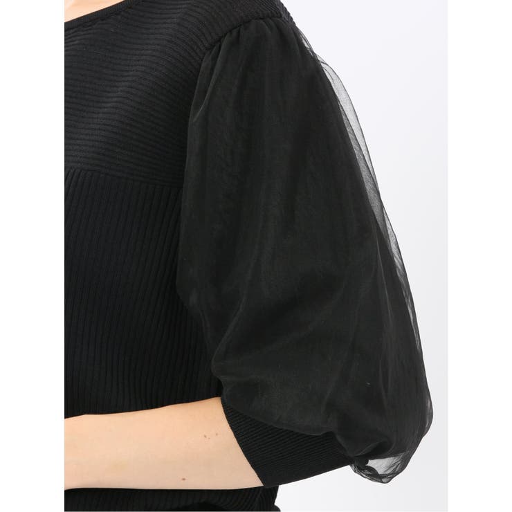 ハンドウォッシャブル 袖チュール ニットプルオーバー | TAKA-Q WOMEN | 詳細画像10 