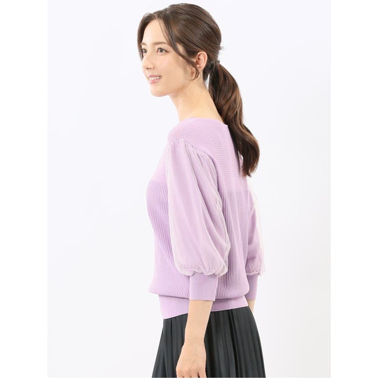 ハンドウォッシャブル 袖チュール ニットプルオーバー | TAKA-Q WOMEN | 詳細画像29 